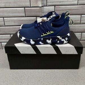 New NWT Adidas Lite Racer Adapt 7 Youth 11.5K Kids Navy Camouflage unisex shoe